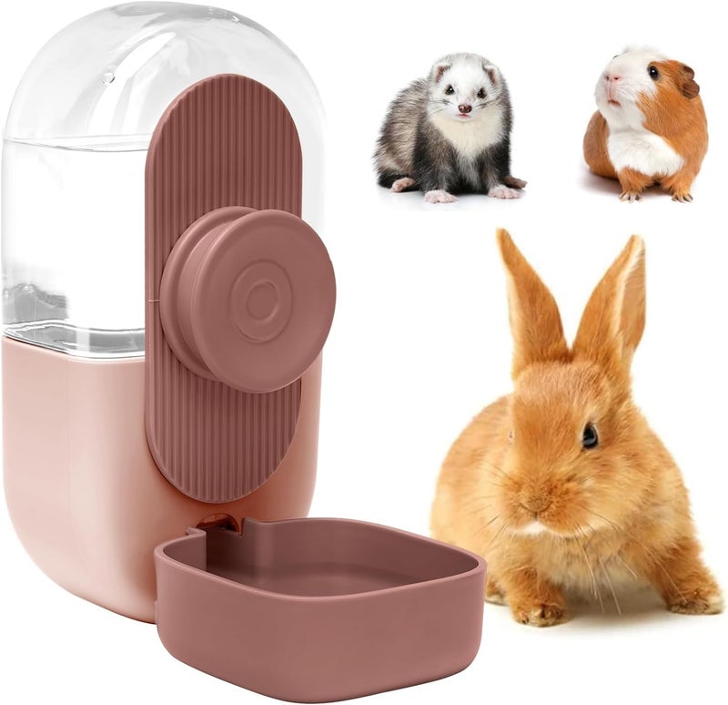 Kenond 28oz Hanging Automatic Rabbit Water Bottle, Guinea Pig Water Bottle No Drip, Gravity Water Dispenser for Cage, Suitable for Guinea Pig, Bunny, Hamsters and Other Small Animals(Pink) - Image 1